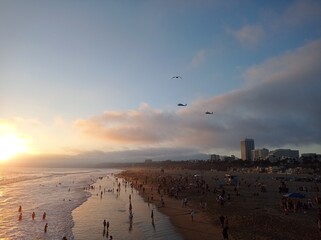 coucher de soleil Californie plage 
