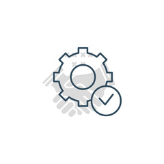 gear line icon. Simple element illustration.  gear concept outline symbol design.
