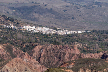 A town on the side of a mountain