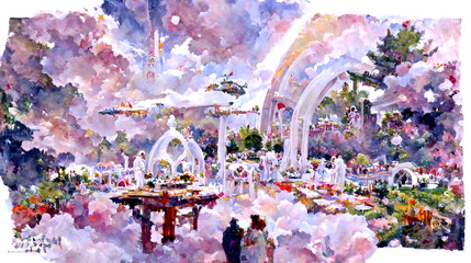 Obraz premium Artists concept of a watercolor painting.