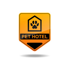 Pet hotel location isolated on white background isolated illustration.