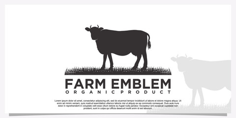 Vector illustration black angus logo design template cow farm logo design Premium Vector Part 1