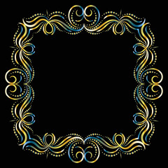 Decorative frame Elegant vector element for design in Eastern style, place for text. Beautiful floral golden border. Lace illustration for invitations, greeting cards and T Shirt design.