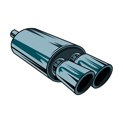 Vintage car repair element. Parts and tools, retro chrome engine, wrenches concept. Vector illustrations for garage or motor mechanic service concept