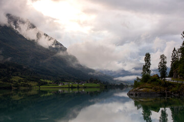 Beautiful panorama of Norwegian nature
