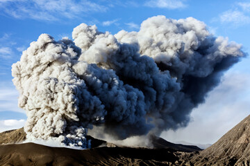 Volcanic activity from the summit of Mt Bromo