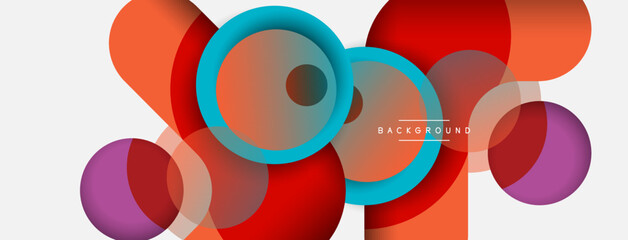 Creative geometric wallpaper. Minimal abstract background. Circles composition vector illustration for wallpaper banner background or landing page