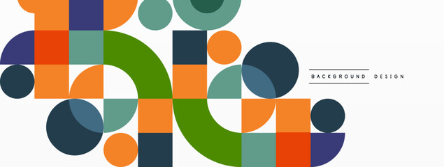 Minimal geometric abstract background. Circle square and triangle design. Trendy techno business template for wallpaper, banner, background or landing © antishock