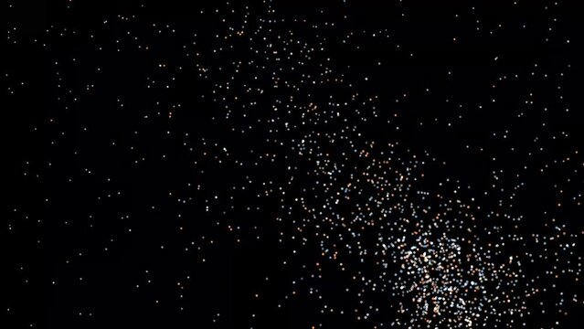 Particles burst motion graphics with night background