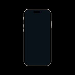 new realistic smartphone front with dark screen