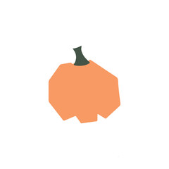 Hand drawn pumpkin icon - for Halloween or Thanksgiving holidays. Vector illustration