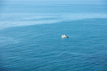 lone boat on the sea
