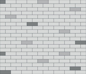 Wall background, grey brick wall seamless texture. Vector pattern.