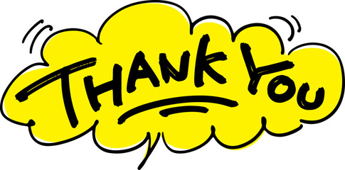 手書きの吹き出し文字「THANK YOU」