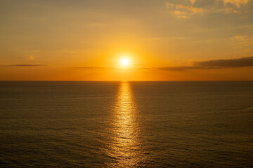 perfect sunset over the sea