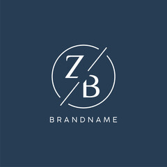 Initial letter ZB logo monogram with circle line style