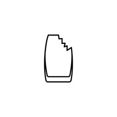 crushed vibe cooler or beer glass icon on white background. simple, line, silhouette and clean style. black and white. suitable for symbol, sign, icon or logo