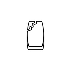broken vibe cooler or beer glass icon on white background. simple, line, silhouette and clean style. black and white. suitable for symbol, sign, icon or logo