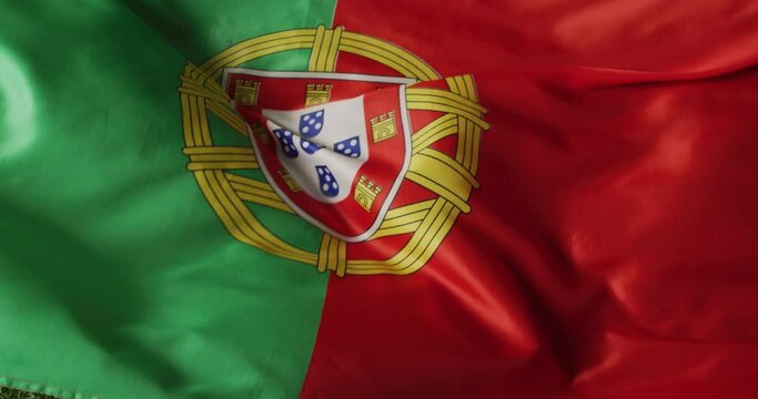 Animation of flag of portugal with copy space