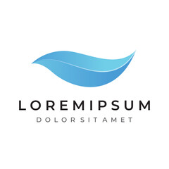 Natural blue pure aqua water Logotype design.Aqua abstract design with outline.Drinking or mineral water sign icon.