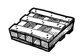 logistic pallet sketch vector illustration on white background
