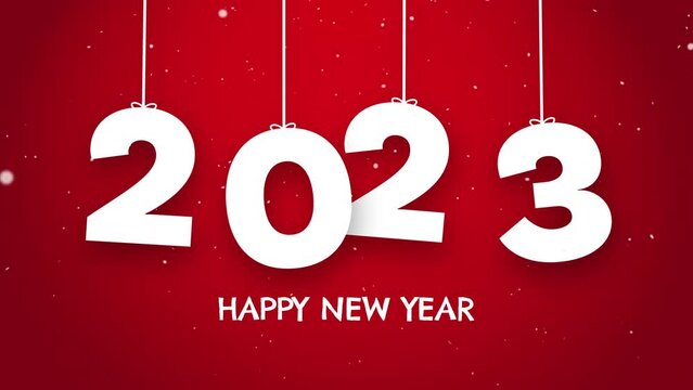 Happy New Year 2023 string red background new year resolution concept.