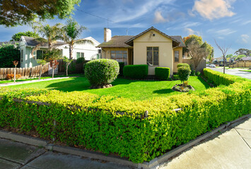 Fototapeta premium Brick Veneer town houses in suburban Melbourne Victoria Australian Suburbia Urban Living