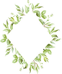 Watercolor greenery frame	

