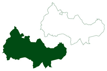 Fototapeta premium Tetipac municipality (Free and Sovereign State of Guerrero, Mexico, United Mexican States) map vector illustration, scribble sketch Tetipac map