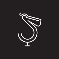 Flamingo Logo with Modern Design Stock Vector