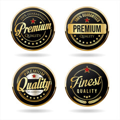 Collection of golden badge and labels high quality vector illustration 