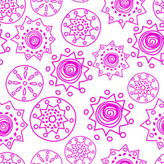 Vector Color. Perforated patterns Papel Picado pattern, hand-drawn solid laces. Hispanic Heritage Month. Polygonal seamless pattern for web banner, poster, cover, splash, social network.