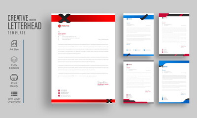 Bundle Modern Creative clean letterhead bundle of you corporate design ,or four color variation letterhead design template, ready to print letterhead design template