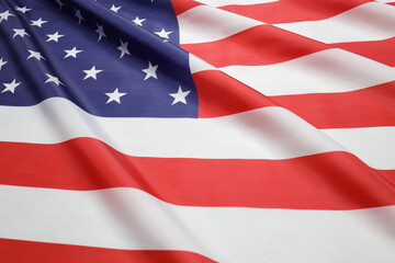 Flag of the United States of America. American flag ripple. .Background of the flag of the United States.