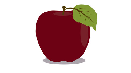 red-apple with leaf