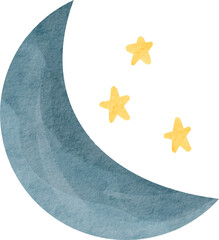 blue moon watercolor