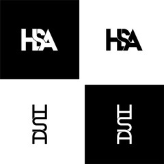 hsa letter original monogram logo design set
