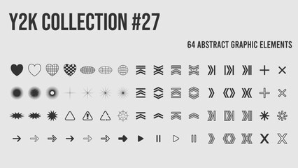 Universal trendy geometric linear shapes set . Vector illustration