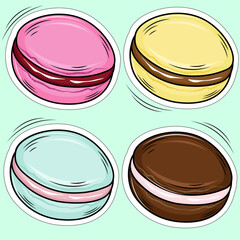 illustration of a set of macarons