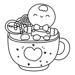 gingerbread man in christmas mug