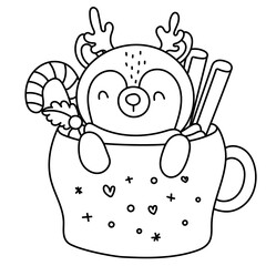 reindeer in christmas mug