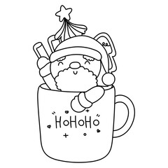 santa in christmas mug