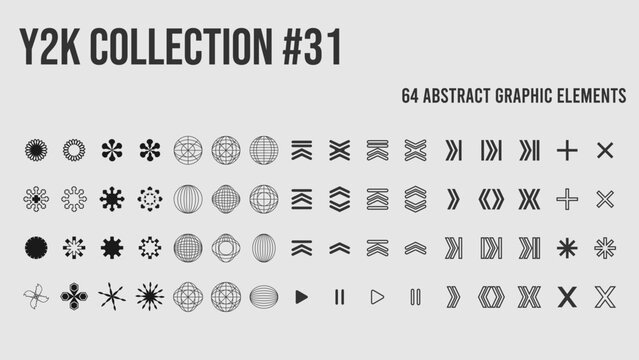 Trendy geometric design elements. Simple shapes forms and frames inspired brutalism, abstract bauhaus and boho cosmic style. Universal star and flower shape, basic form. Vector illustration.