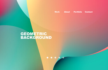 Abstract liquid background for your landing page design. Web page for website or mobile app wallpaper