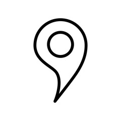 Pinpoint line icon, editable stroke, point on the map, vector outline high quality for UI.
