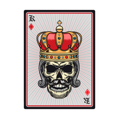 Playing poker cards with skull. Kings, queens, jokers, ace of all suits. Vector illustrations collection for gambling, poker club, online game concept