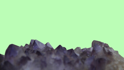 Amethyst on green background 