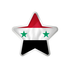 Syria flag in star. Button star and flag template. Easy editing and vector in groups. National flag vector illustration on white background.