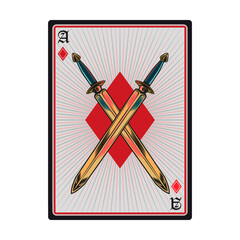 Playing poker cards with skull. Ace of all suits. Vector illustrations collection for gambling, poker club, online game concept