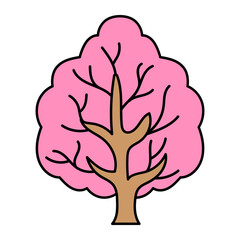 Higan cherry trees Vector Icon Design, Autumn or Fall activities Symbol, Dry weather Sign, Temperate climates Elements Stock illustration, Dry Maple Tree Concept